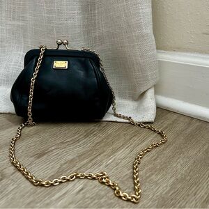 Dolce & Gabbana Black Mini Crossbody Bag with Gold Chain